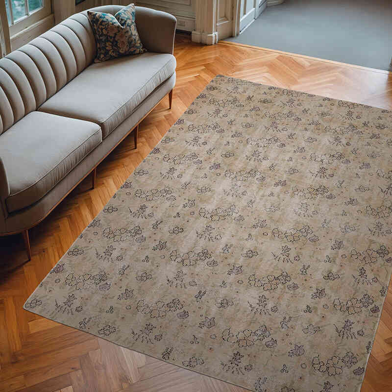 Alfombra Vintage Turca Anudada a Mano - 190 cm x 270 cm - K0065734