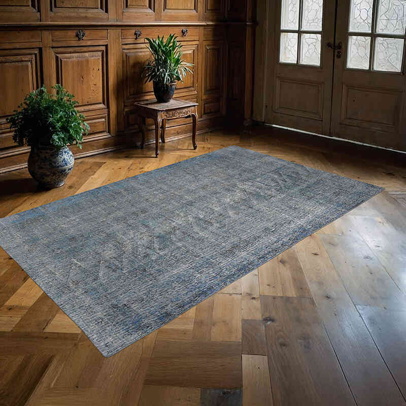 Over-dyed Vintage Hand-Knotted Turkish Rug - 4' 8" x 7' 8" (56" x 92") - K0065747
