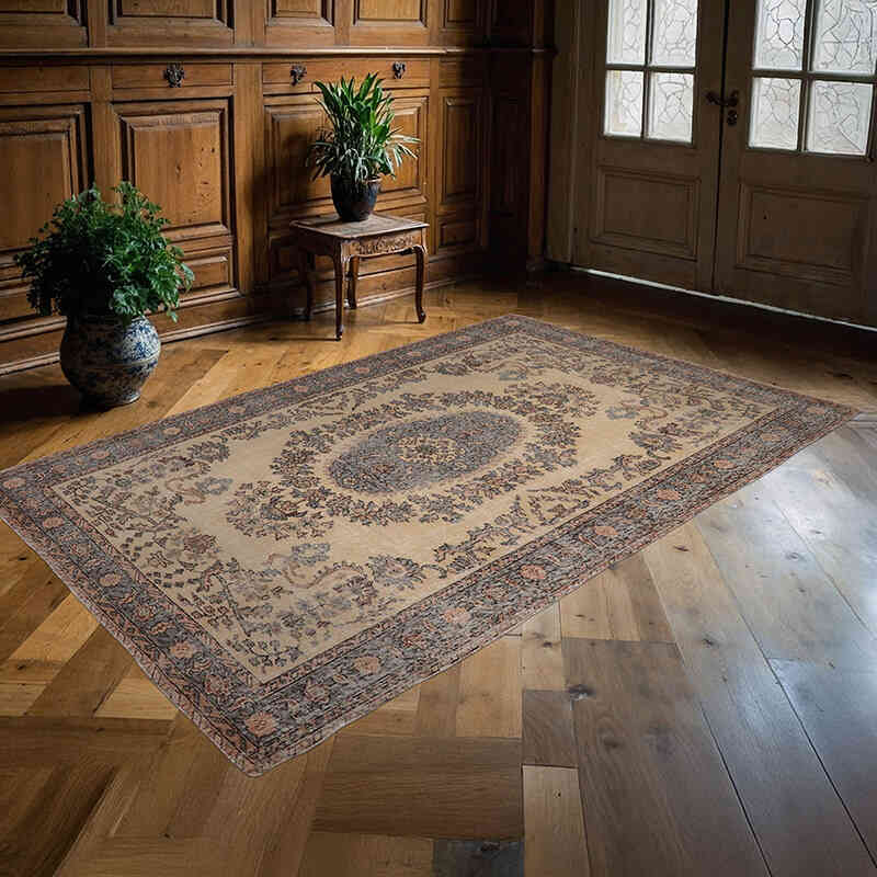 Vintage Turkish Hand-Knotted Rug - 5' 7" x 8' 8" (67" x 104") - K0065753