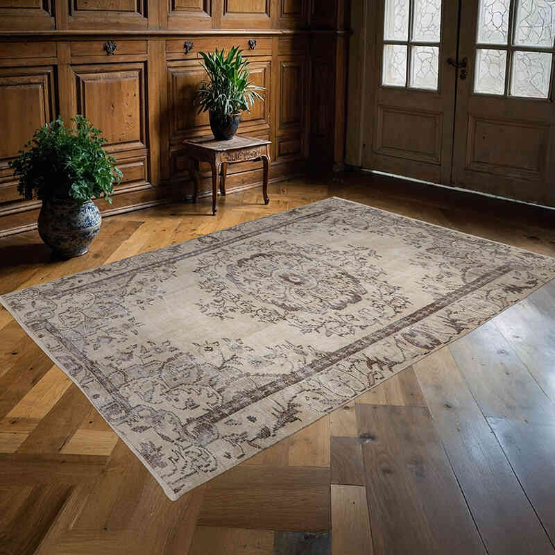 Alfombra Vintage Turca Anudada a Mano - 152 cm x 220 cm - K0065757