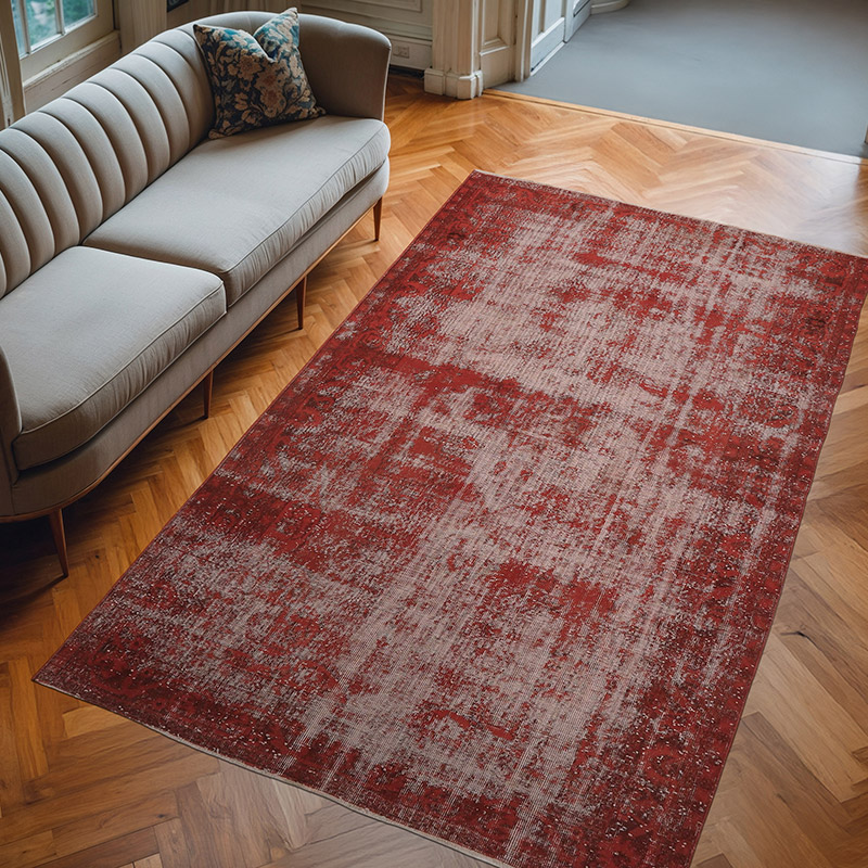 Over-dyed Vintage Hand-Knotted Turkish Rug - 5' 10" x 9' 7" (70" x 115") - K0065771