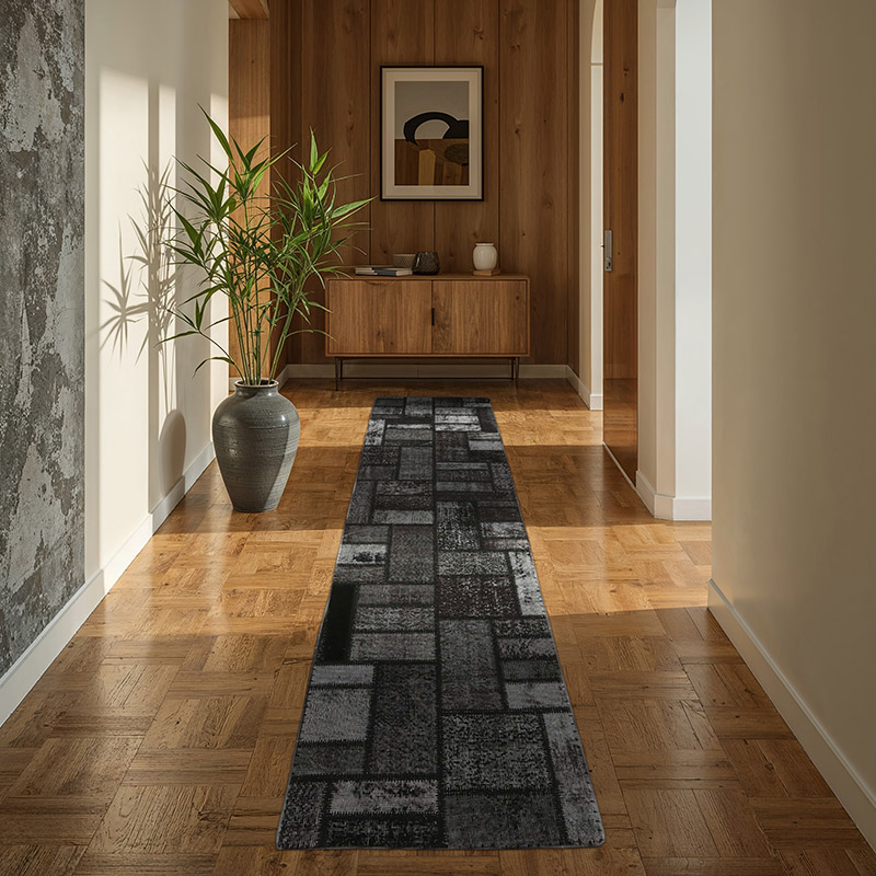 Patchwork Hand-Knotted Turkish Runner - 2' 8" x 9' 10" (32" x 118") - K0065795