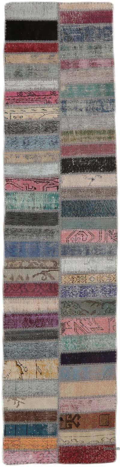 Alfombra De Retazos Turca Sobre-teñida - 75 cm x 312 cm