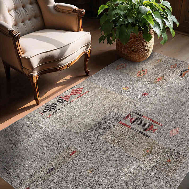 Patchwork Kilim Rug - 4' 11" x 6' 9" (59" x 81") - K0065802