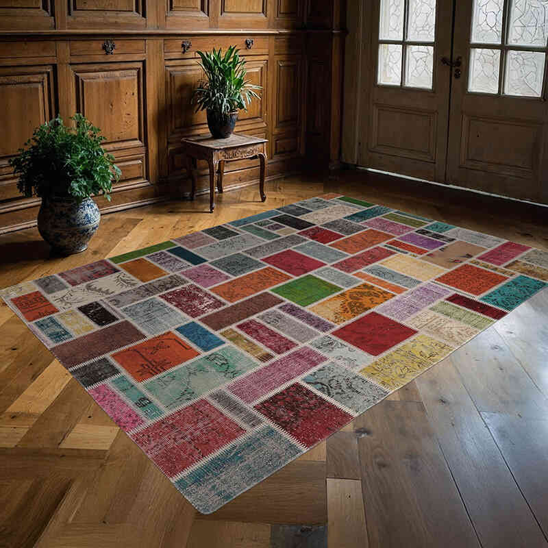 Patchwork El Dokuma Halı - 172 cm x 236 cm - K0065807