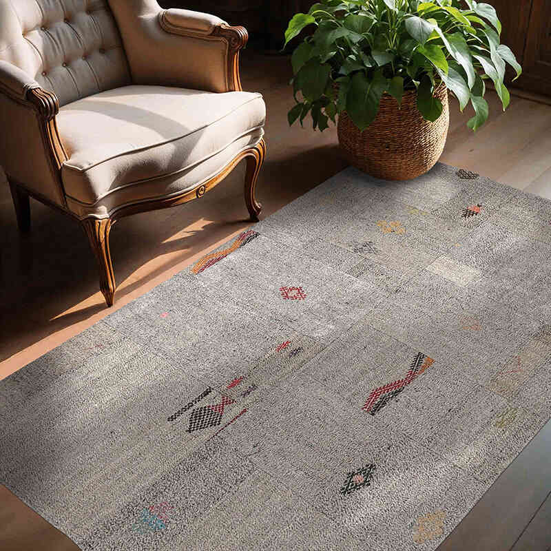 Patchwork Kilim Rug - 4' 11" x 6' 7" (59" x 79") - K0065826