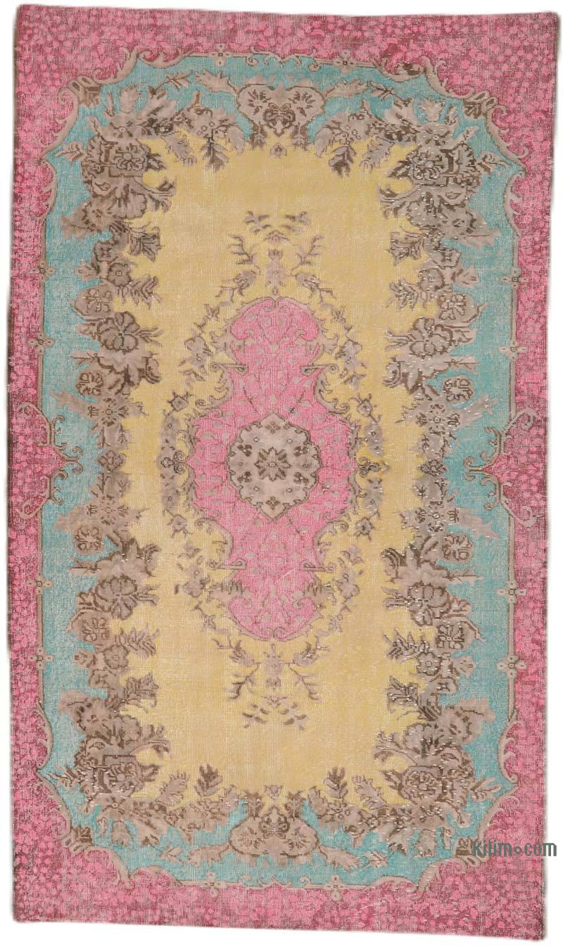 Over-dyed Vintage Hand-Knotted Turkish Rug - 5' 3" x 9' 2" (63" x 110") - K0065848