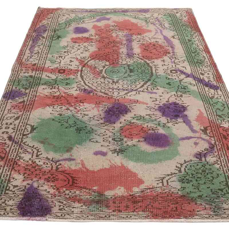 Over-dyed Vintage Hand-Knotted Turkish Rug - 4' 10" x 8' 2" (58" x 98") - K0065849