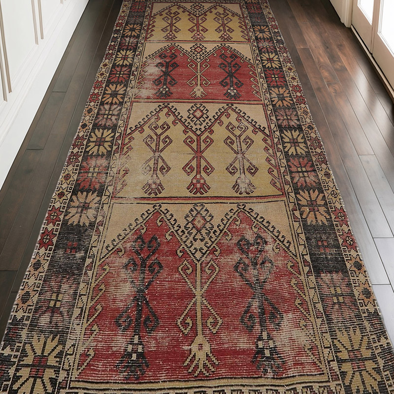 Vintage Turkish Hand-Knotted Rug - 4' 9" x 11' 4" (57" x 136") - K0065867