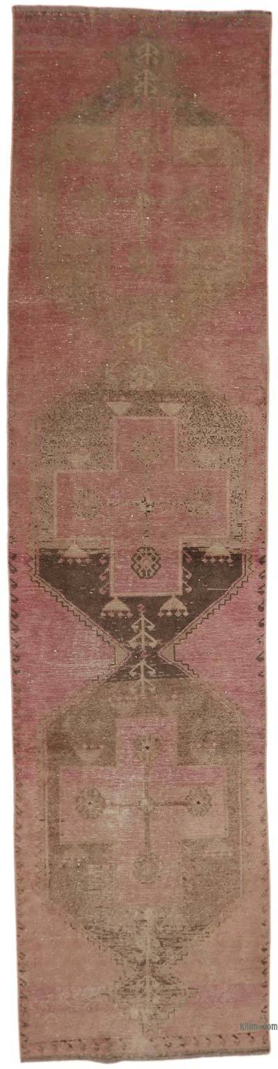 Vintage Turkish Hand-Knotted Runner - 2' 11" x 11' 10" (35" x 142")