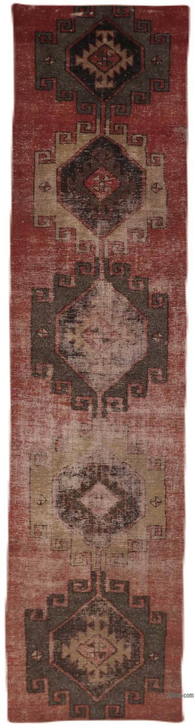 Vintage Turkish Hand-Knotted Runner - 3' 1" x 12' 8" (37" x 152")