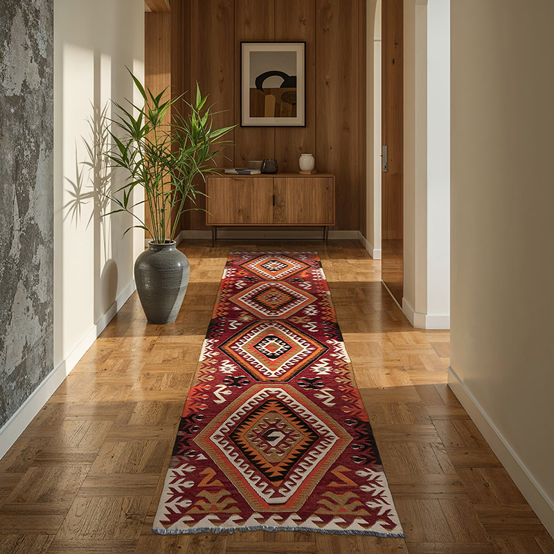 Vintage Mut Kilim Runner - 3' 2" x 9' 6" (38" x 114") - K0065889
