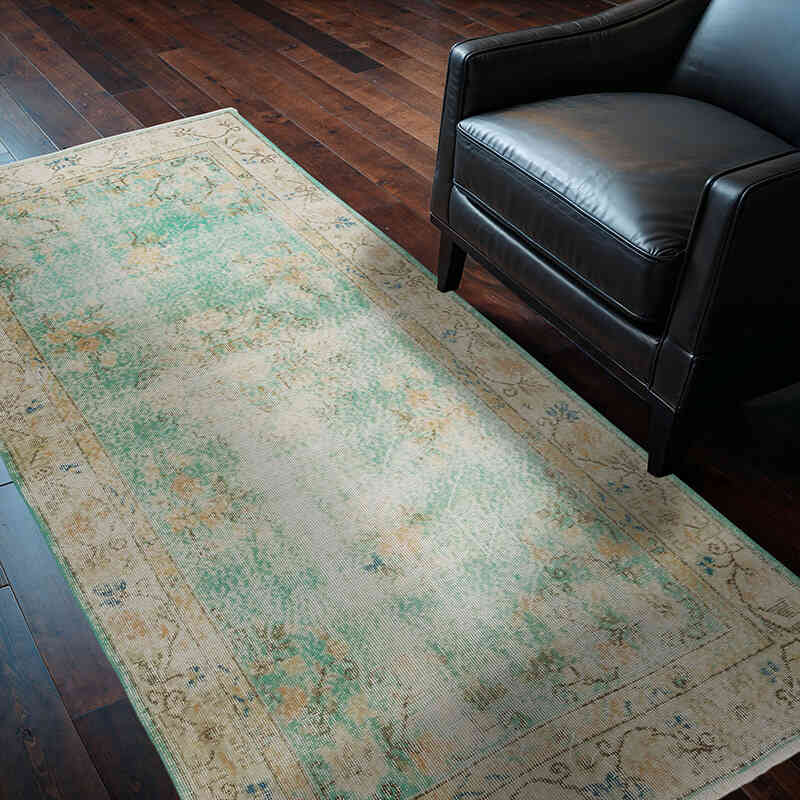 Alfombra Vintage Turca Anudada a Mano - 116 cm x 215 cm - K0065938