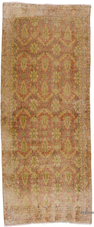 Vintage Turkish Hand-Knotted Runner - 2' 11" x 7' 4" (35" x 88")