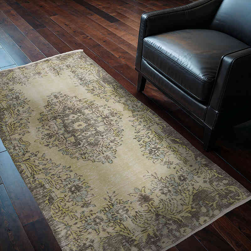 Vintage Turkish Hand-Knotted Rug - 3' 7" x 6' 2" (43" x 74") - K0065959