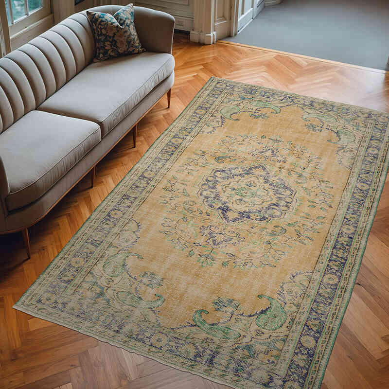 Vintage Turkish Hand-Knotted Rug - 6' 4" x 9' 11" (76" x 119") - K0065973