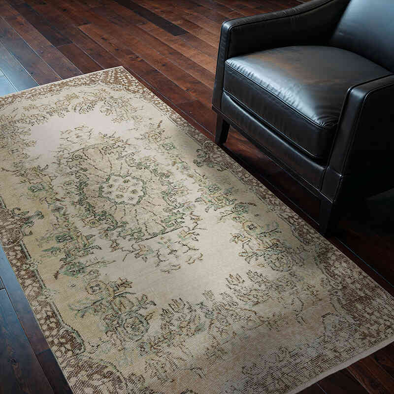 Alfombra Vintage Turca Anudada a Mano - 117 cm x 200 cm - K0065980
