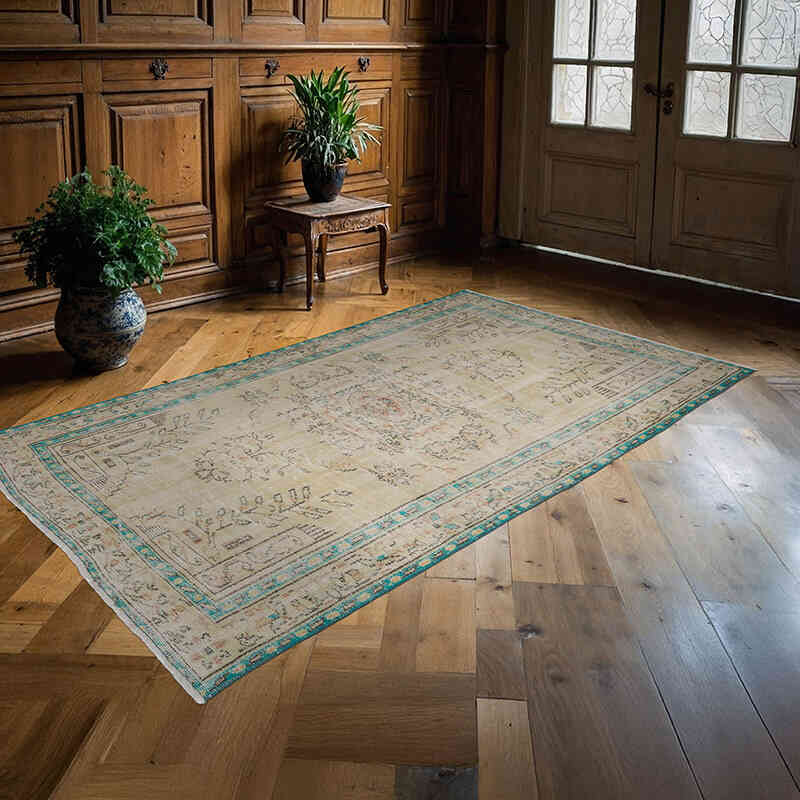 Alfombra Vintage Turca Anudada a Mano - 161 cm x 266 cm - K0065984