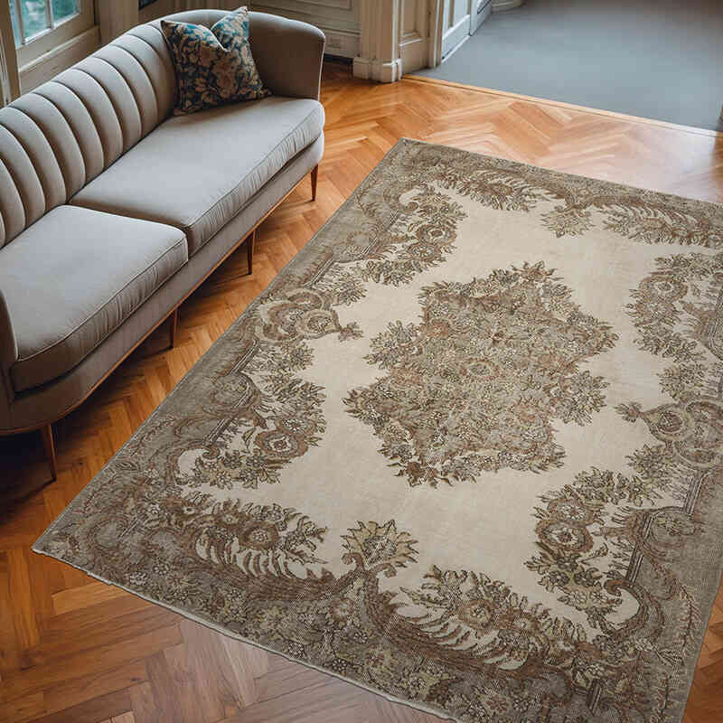 Alfombra Vintage Turca Anudada a Mano - 205 cm x 280 cm - K0065994