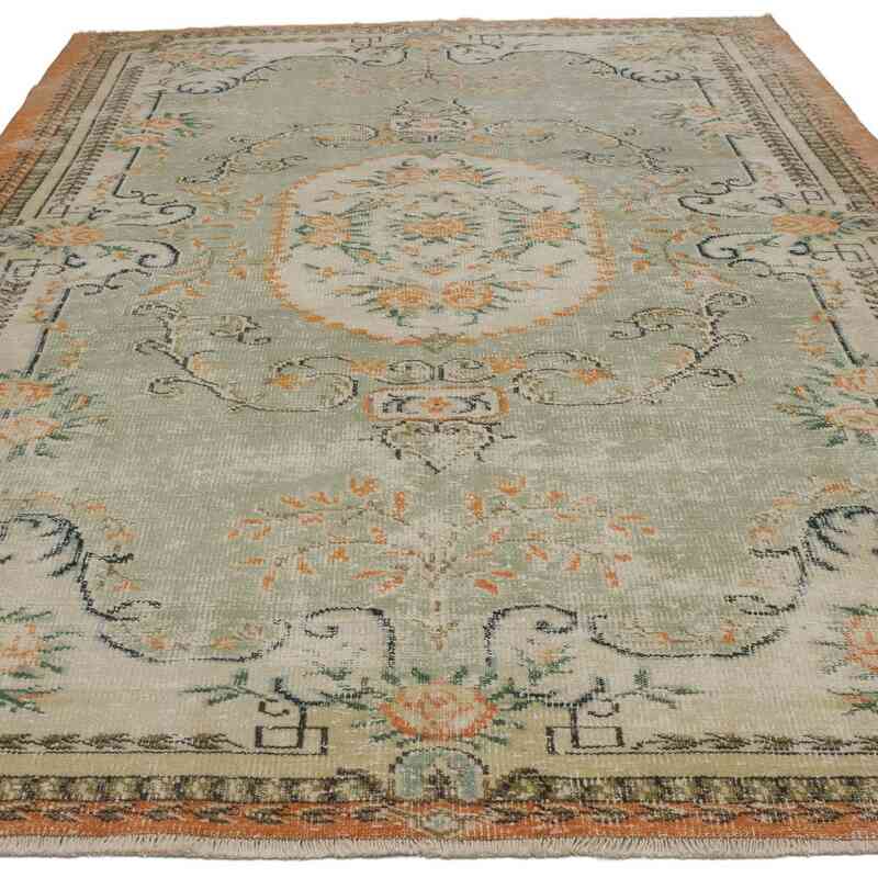 Alfombra Vintage Turca Anudada a Mano - 198 cm x 296 cm - K0065998