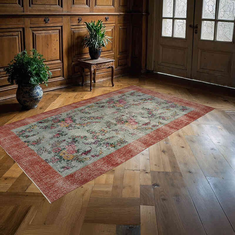 Alfombra Vintage Turca Anudada a Mano - 146 cm x 257 cm - K0066019