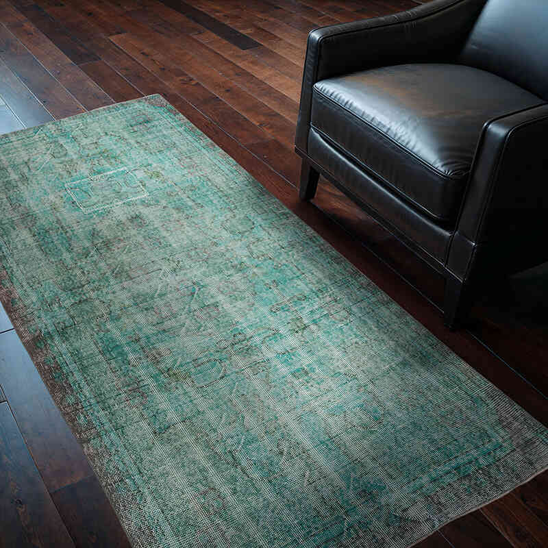 Over-dyed Vintage Hand-Knotted Turkish Rug - 3' 7" x 6' 7" (43" x 79") - K0066021