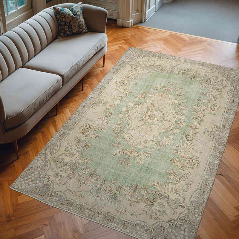 Alfombra Vintage Turca Anudada a Mano - 190 cm x 298 cm - K0066042
