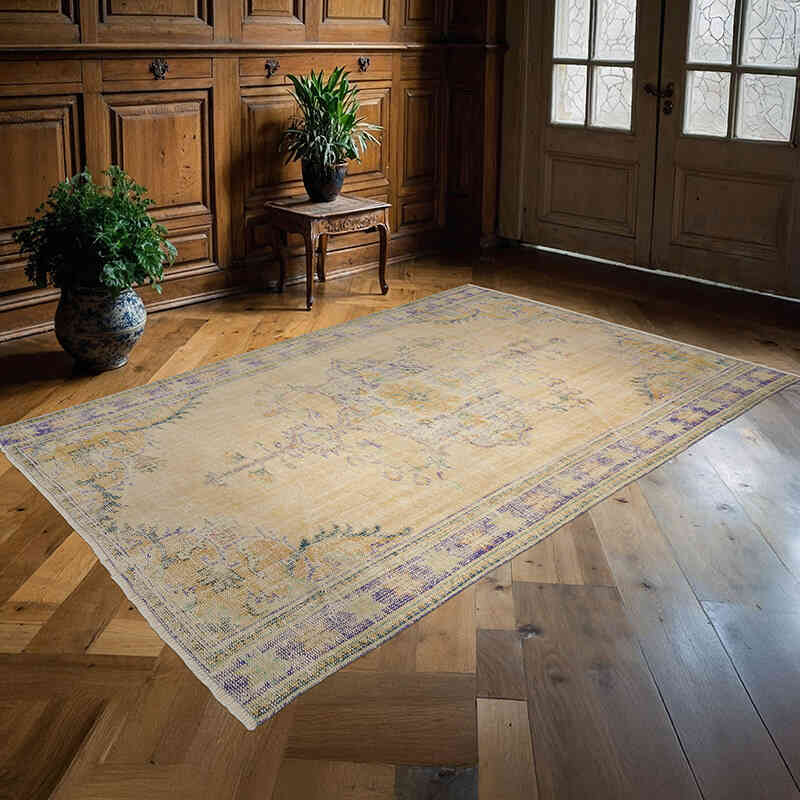 Alfombra Vintage Turca Anudada a Mano - 173 cm x 260 cm - K0066044