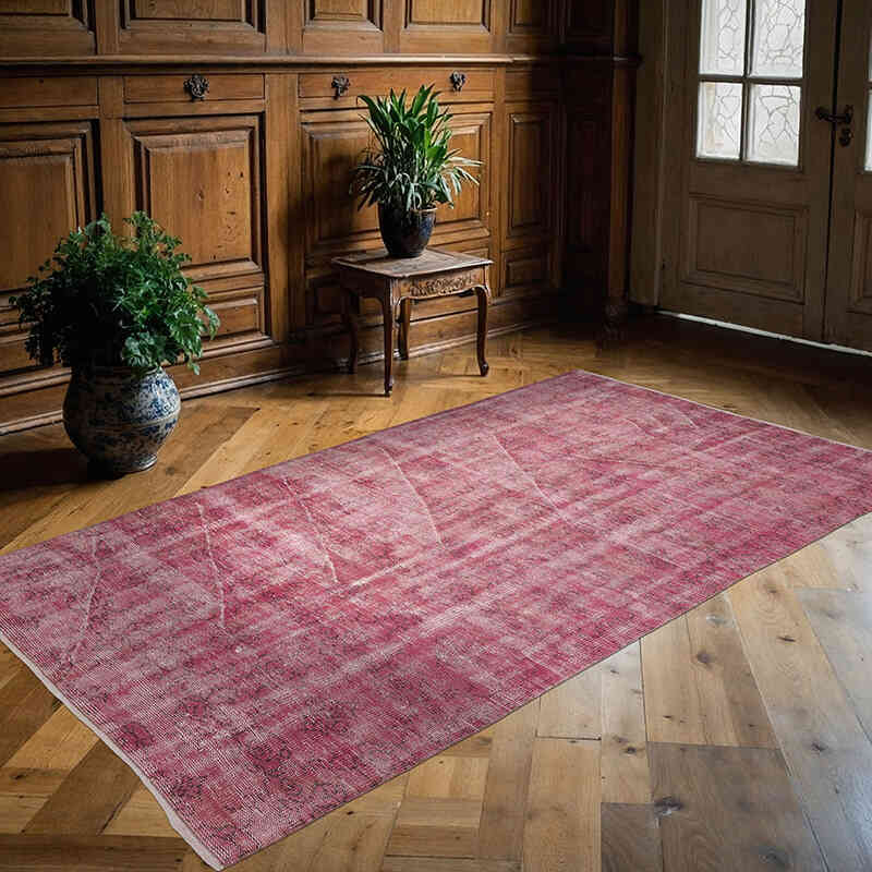 Boyalı El Dokuma Vintage Halı - 142 cm x 251 cm - K0066046
