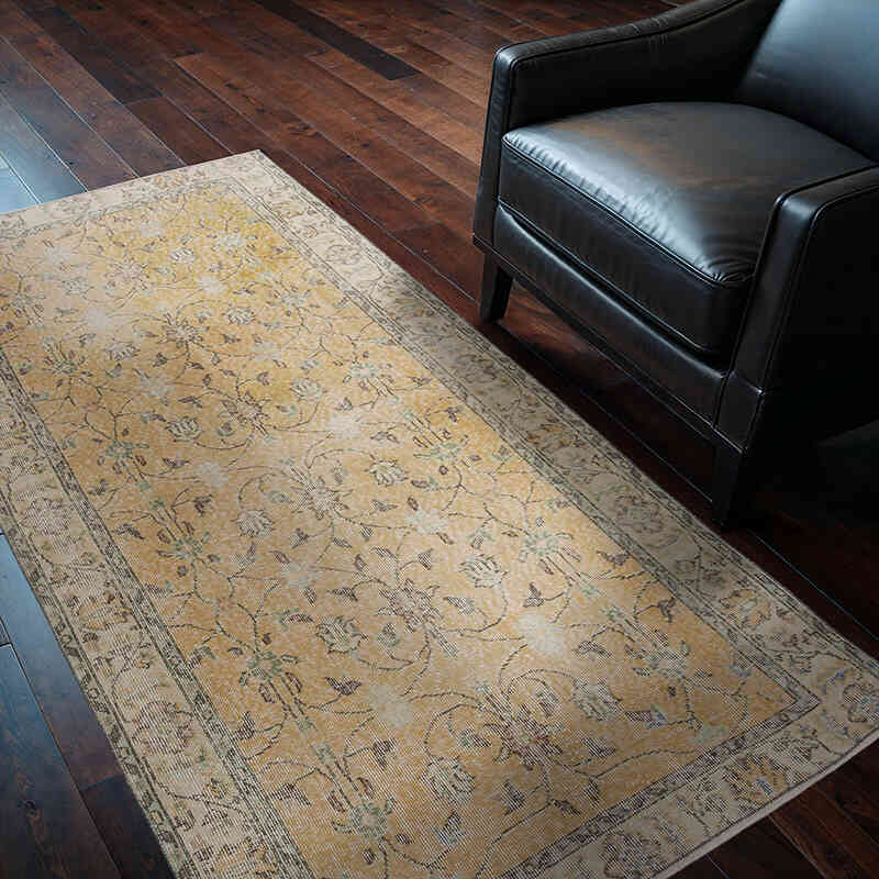 Vintage Turkish Hand-Knotted Rug - 3' 8" x 6' 5" (44" x 77") - K0066051