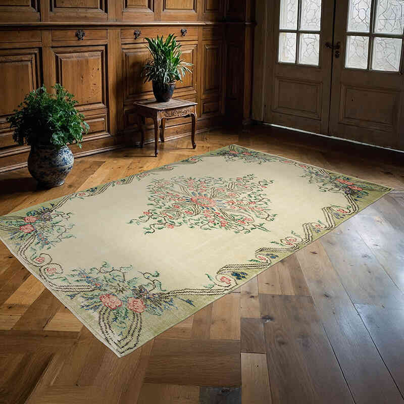Vintage Turkish Hand-Knotted Rug - 5' 6" x 8' 7" (66" x 103") - K0066086