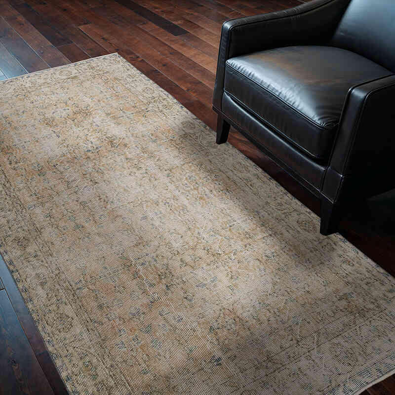 Vintage Turkish Hand-Knotted Rug - 3' 10" x 6' 11" (46" x 83") - K0066093