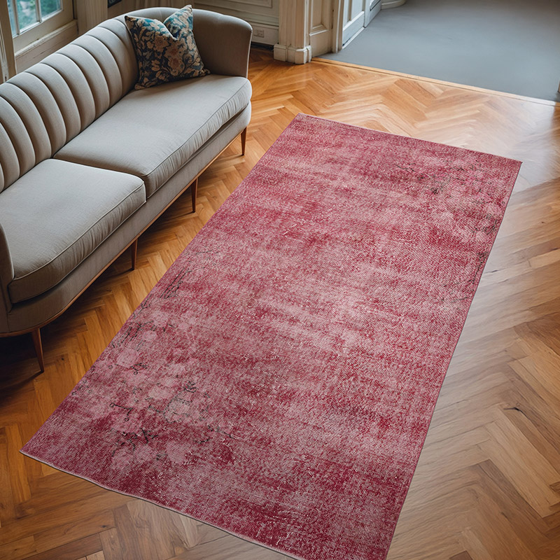 Over-dyed Vintage Hand-Knotted Turkish Rug - 4' 10" x 9'  (58" x 108") - K0066099