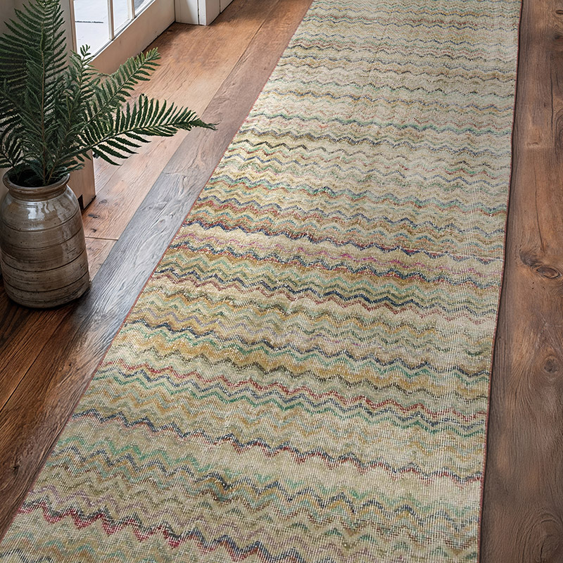 Vintage Turkish Hand-Knotted Runner - 2' 11" x 11' 3" (35" x 135") - K0066111