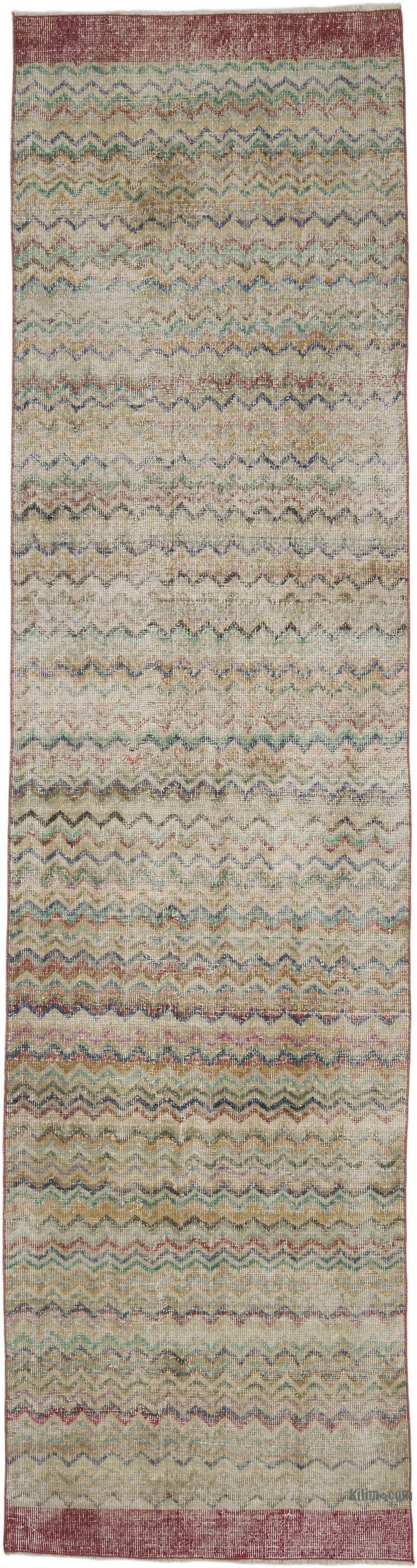 Vintage Turkish Hand-Knotted Runner - 2' 11" x 11' 3" (35" x 135") - K0066111