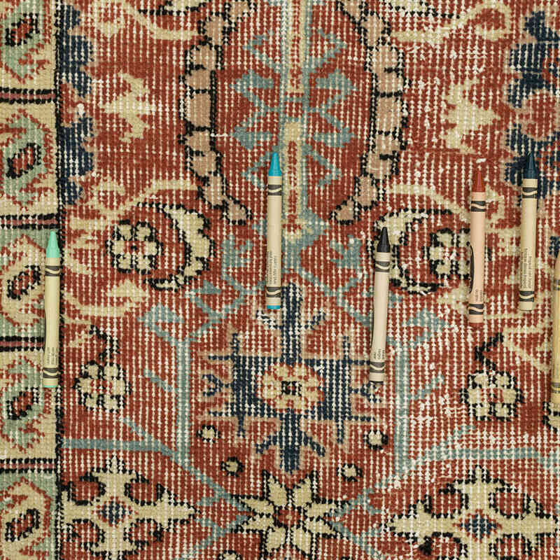 Vintage Turkish Hand-Knotted Rug - 4' 11" x 8'  (59" x 96") - K0066130