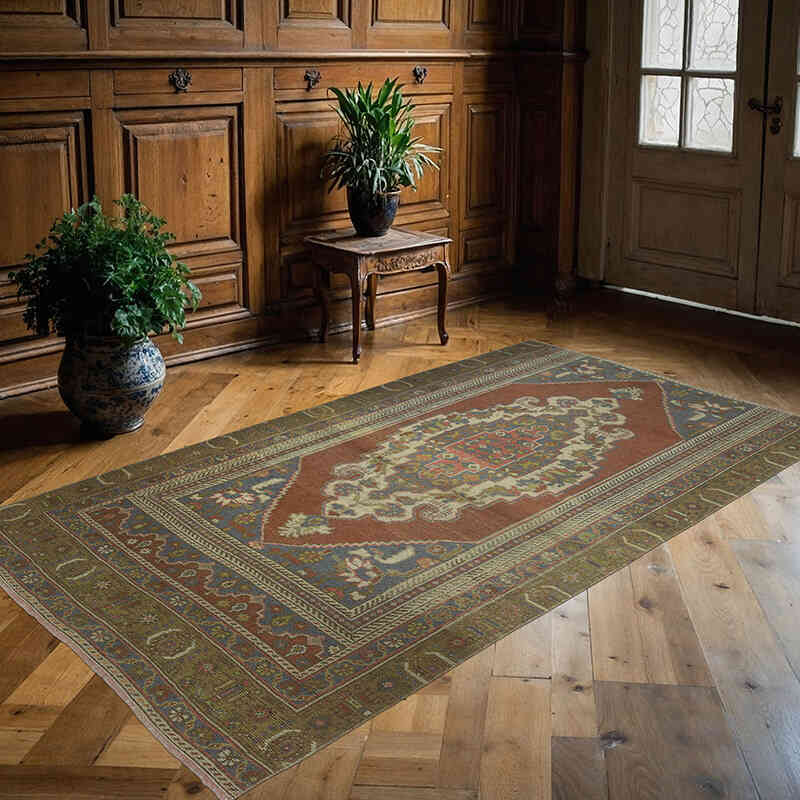 El Dokuma Vintage Halı - 127 cm x 220 cm - K0066141