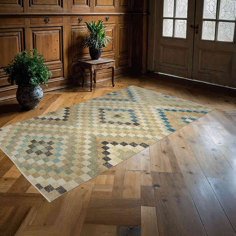 Alfombra Vintage Turca Anudada a Mano - 119 cm x 225 cm - K0066147