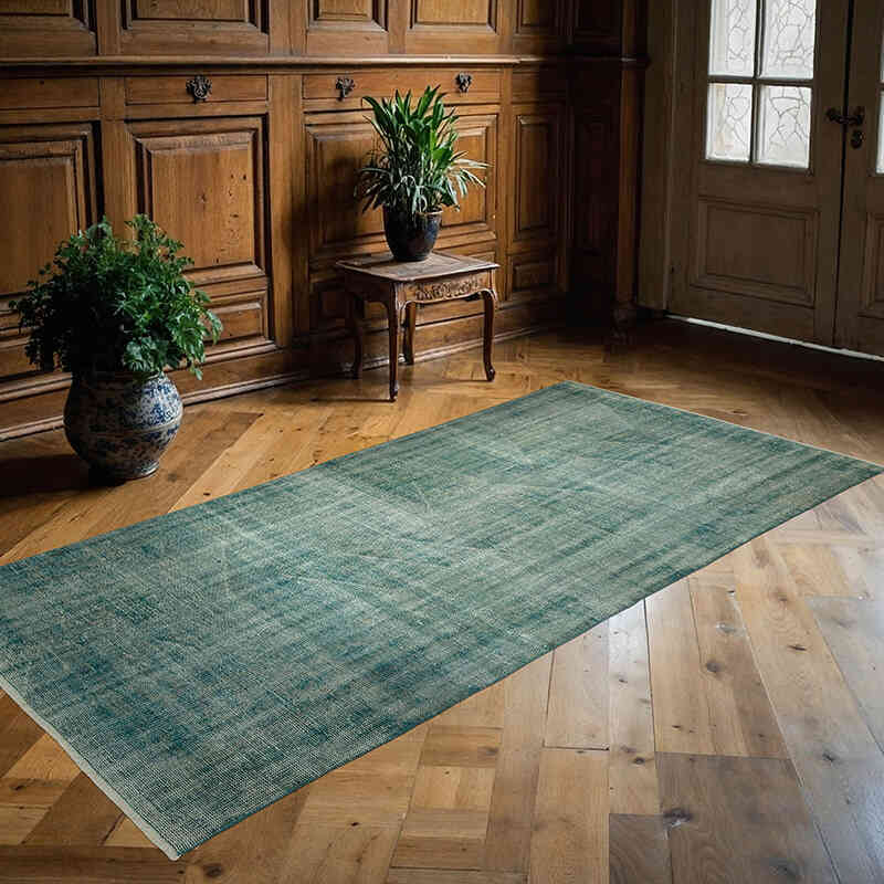 Over-dyed Vintage Hand-Knotted Turkish Rug - 4' 2" x 8' 8" (50" x 104") - K0066160