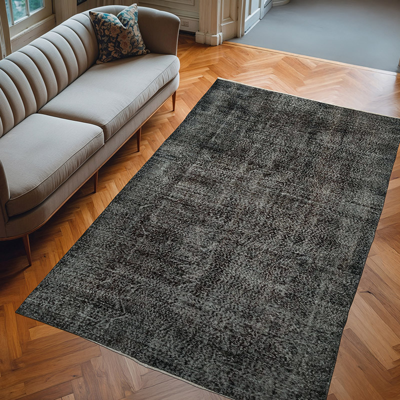 Over-dyed Vintage Hand-Knotted Turkish Rug - 6' 1" x 9' 10" (73" x 118") - K0066165