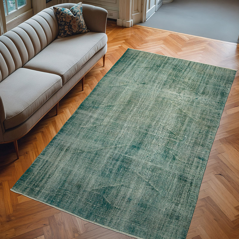 Over-dyed Vintage Hand-Knotted Turkish Rug - 5' 7" x 9' 2" (67" x 110") - K0066180