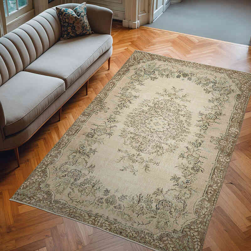 Alfombra Vintage Turca Anudada a Mano - 197 cm x 310 cm - K0066182