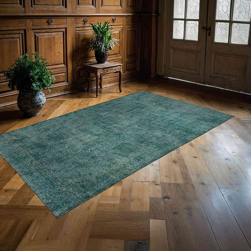 Over-dyed Vintage Hand-Knotted Turkish Rug - 4' 7" x 7' 11" (55" x 95") - K0066185