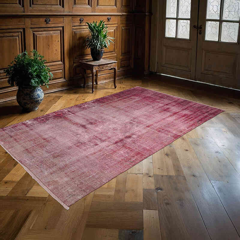 Over-dyed Vintage Hand-Knotted Turkish Rug - 4' 8" x 7' 9" (56" x 93") - K0066187
