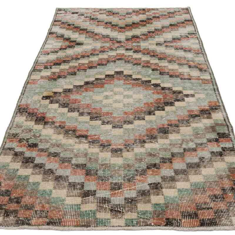 Alfombra Vintage Turca Anudada a Mano - 94 cm x 204 cm - K0066325
