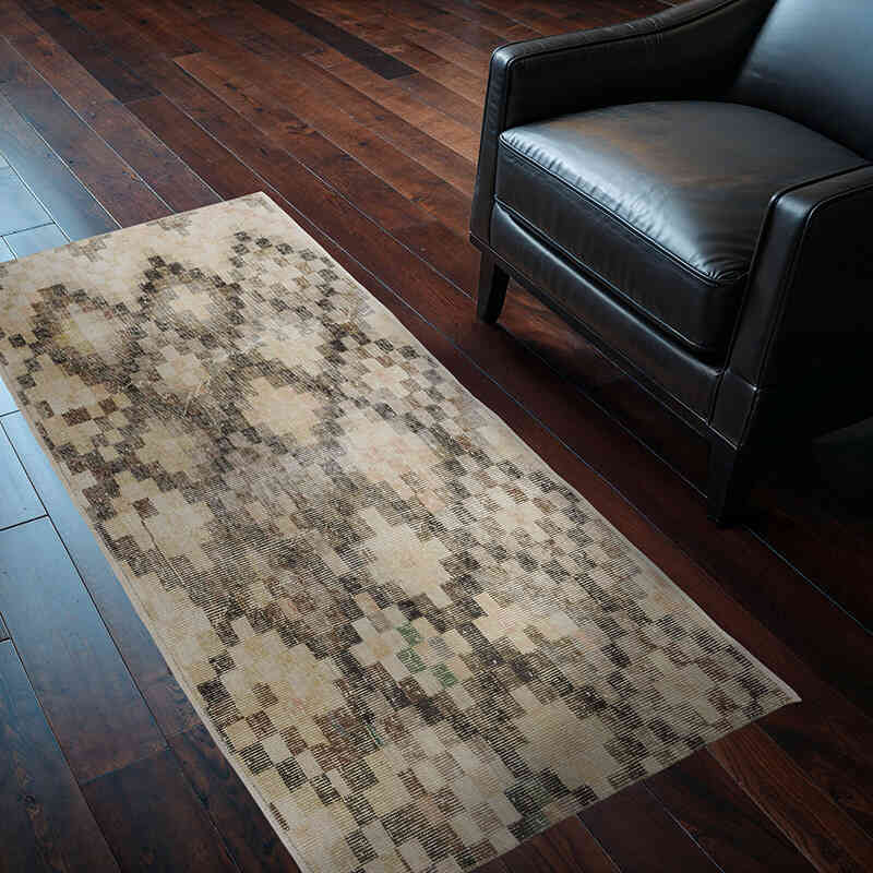Vintage Turkish Hand-Knotted Rug - 2' 11" x 5' 9" (35" x 69") - K0066346