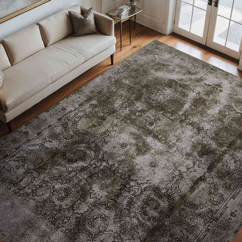 Over-dyed Vintage Hand-Knotted Oriental Rug - 9' 7" x 11' 11" (115" x 143") - K0066474