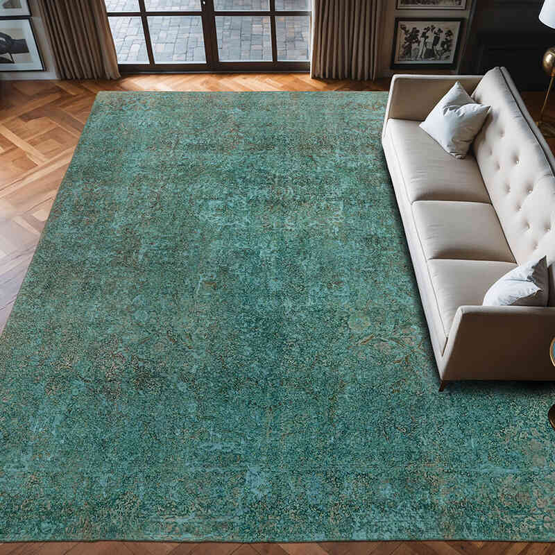 Over-dyed Vintage Hand-Knotted Oriental Rug - 9' 10" x 12' 8" (118" x 152") - K0066488