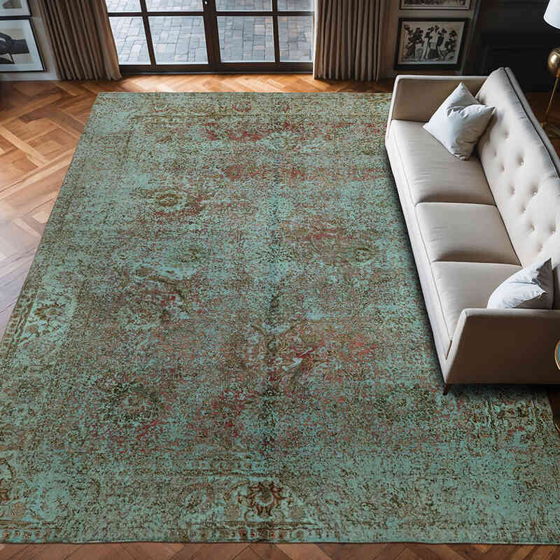 Over-dyed Vintage Hand-Knotted Oriental Rug - 9' 6" x 12' 7" (114" x 151") - K0066510