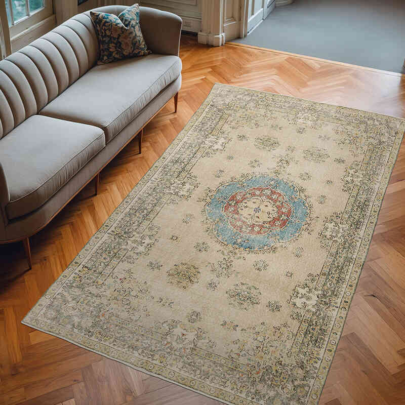 Alfombra Vintage Turca Anudada a Mano - 175 cm x 292 cm - K0066597